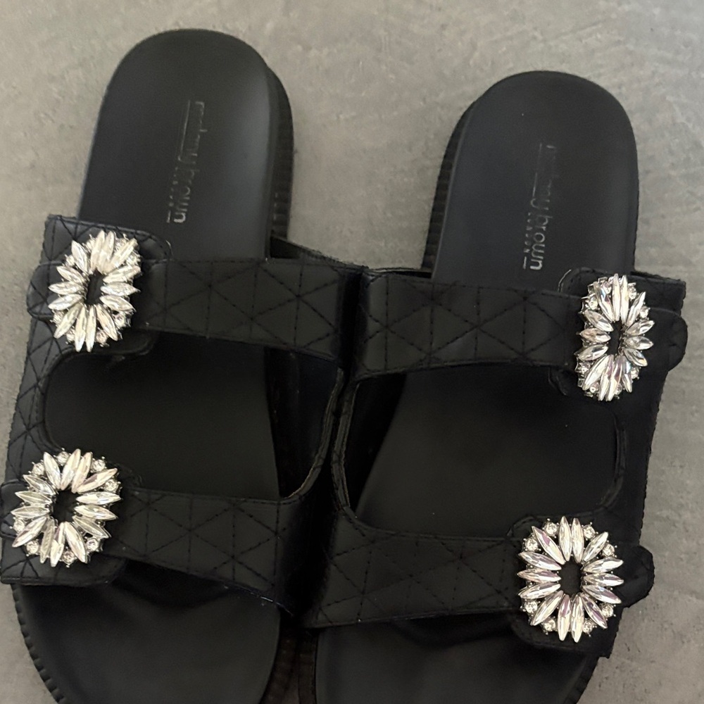 Elegant Black Embellished Sandals